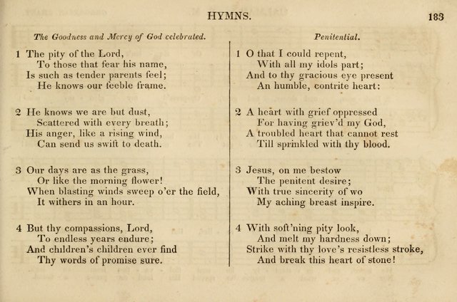 The Vestry Singing Book: being a selection of the most popular and approved tunes and hymns now extant, designed for social and religious meetings, family devotion, singing schools, etc. page 185