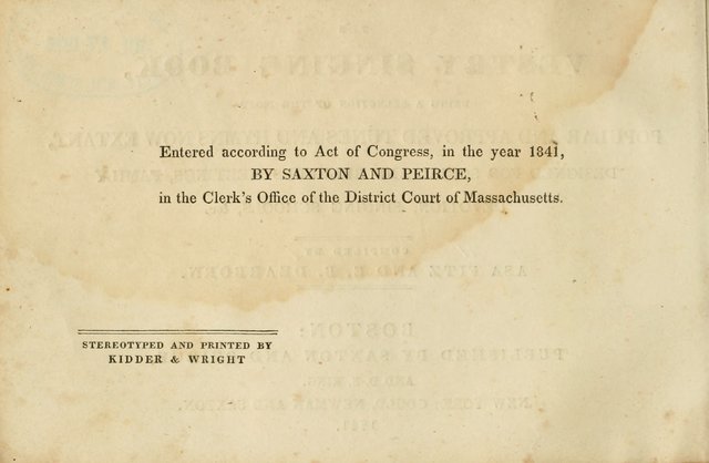 The Vestry Singing Book: being a selection of the most popular and approved tunes and hymns now extant, designed for social and religious meetings, family devotion, singing schools, etc. page 2