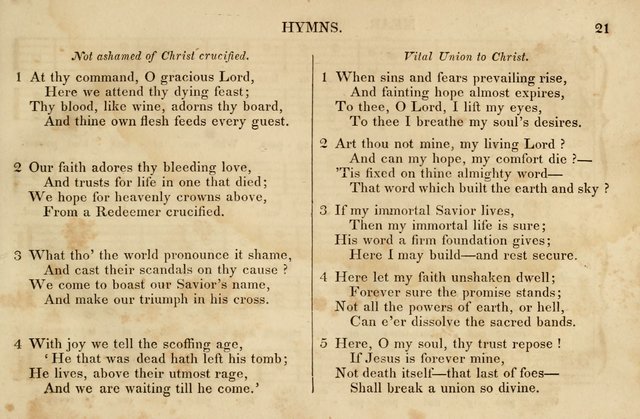 The Vestry Singing Book: being a selection of the most popular and approved tunes and hymns now extant, designed for social and religious meetings, family devotion, singing schools, etc. page 21