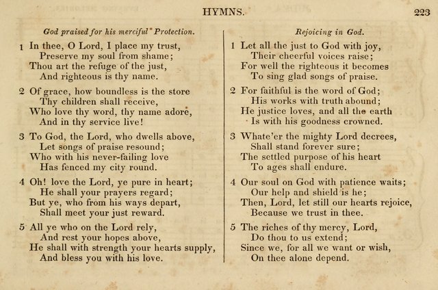 The Vestry Singing Book: being a selection of the most popular and approved tunes and hymns now extant, designed for social and religious meetings, family devotion, singing schools, etc. page 225