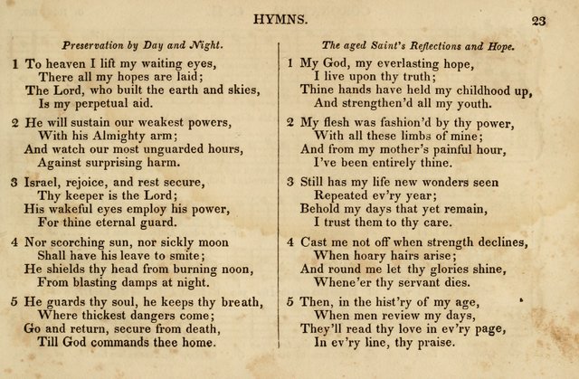 The Vestry Singing Book: being a selection of the most popular and approved tunes and hymns now extant, designed for social and religious meetings, family devotion, singing schools, etc. page 23