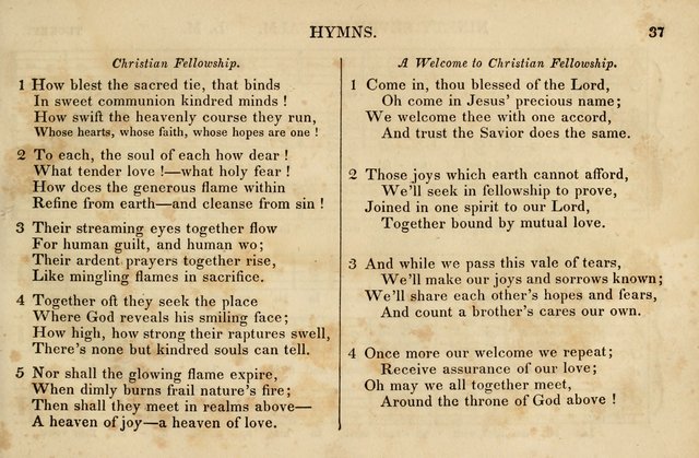 The Vestry Singing Book: being a selection of the most popular and approved tunes and hymns now extant, designed for social and religious meetings, family devotion, singing schools, etc. page 37