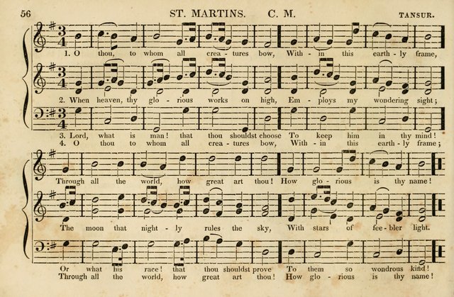 The Vestry Singing Book: being a selection of the most popular and approved tunes and hymns now extant, designed for social and religious meetings, family devotion, singing schools, etc. page 56