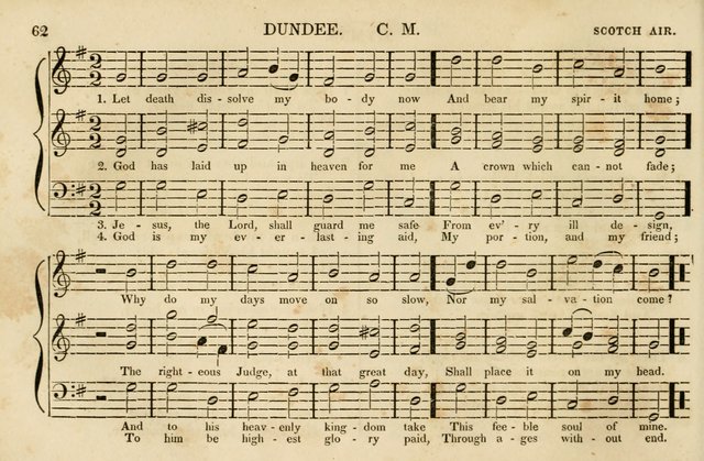 The Vestry Singing Book: being a selection of the most popular and approved tunes and hymns now extant, designed for social and religious meetings, family devotion, singing schools, etc. page 62