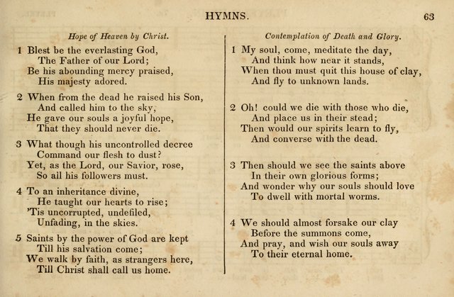 The Vestry Singing Book: being a selection of the most popular and approved tunes and hymns now extant, designed for social and religious meetings, family devotion, singing schools, etc. page 63