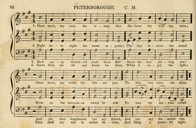 The Vestry Singing Book: being a selection of the most popular and approved tunes and hymns now extant, designed for social and religious meetings, family devotion, singing schools, etc. page 76