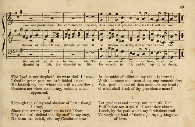 The Vestry Singing Book: being a selection of the most popular and approved tunes and hymns now extant, designed for social and religious meetings, family devotion, singing schools, etc. page 89