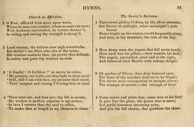 The Vestry Singing Book: being a selection of the most popular and approved tunes and hymns now extant, designed for social and religious meetings, family devotion, singing schools, etc. page 91