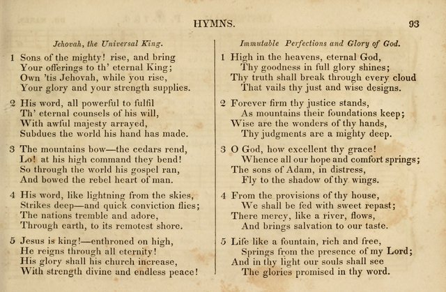 The Vestry Singing Book: being a selection of the most popular and approved tunes and hymns now extant, designed for social and religious meetings, family devotion, singing schools, etc. page 93