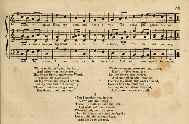 The Vestry Singing Book: being a selection of the most popular and approved tunes and hymns now extant, designed for social and religious meetings, family devotion, singing schools, etc. page 95