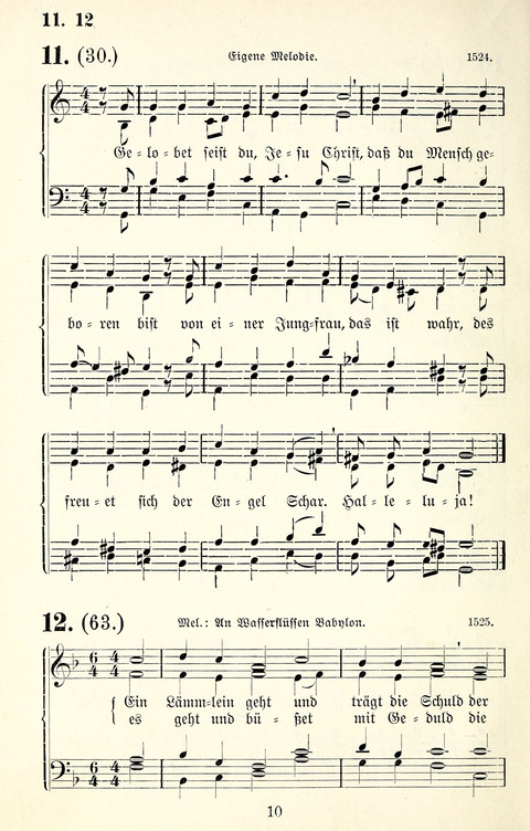 Vierstimmige Melodien für das Gesangbuch: zum gottesdienstlichen und häuslichen Gebrauch in Evangelischen Mennoniten-Gemeinden page 10