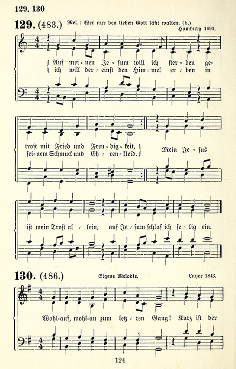 Vierstimmige Melodien für das Gesangbuch: zum gottesdienstlichen und häuslichen Gebrauch in Evangelischen Mennoniten-Gemeinden page 124