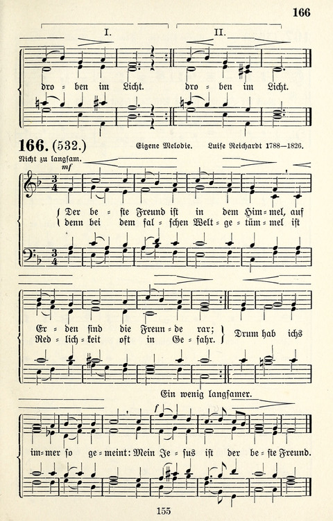 Vierstimmige Melodien für das Gesangbuch: zum gottesdienstlichen und häuslichen Gebrauch in Evangelischen Mennoniten-Gemeinden page 155