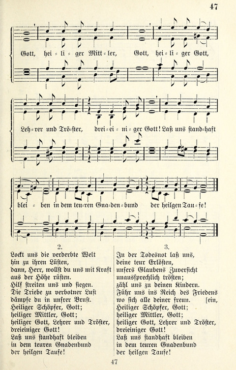 Vierstimmige Melodien für das Gesangbuch: zum gottesdienstlichen und häuslichen Gebrauch in Evangelischen Mennoniten-Gemeinden page 47