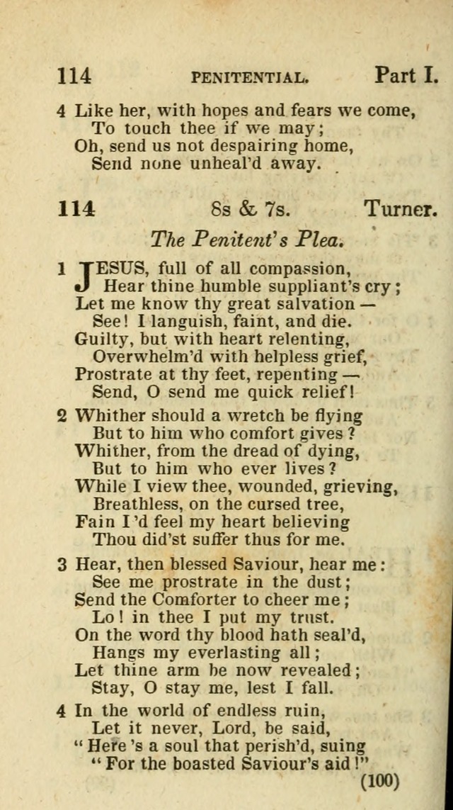 The Virginia Selection of Psalms and Hymns and Spiritual Songs: from the most approved authors; adapted to the various occasions of public and social meetings (New Ed. Enl. and Imp.) page 100