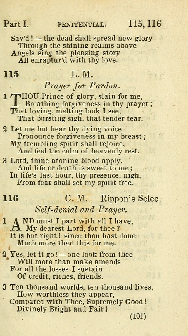 The Virginia Selection of Psalms and Hymns and Spiritual Songs: from the most approved authors; adapted to the various occasions of public and social meetings (New Ed. Enl. and Imp.) page 101