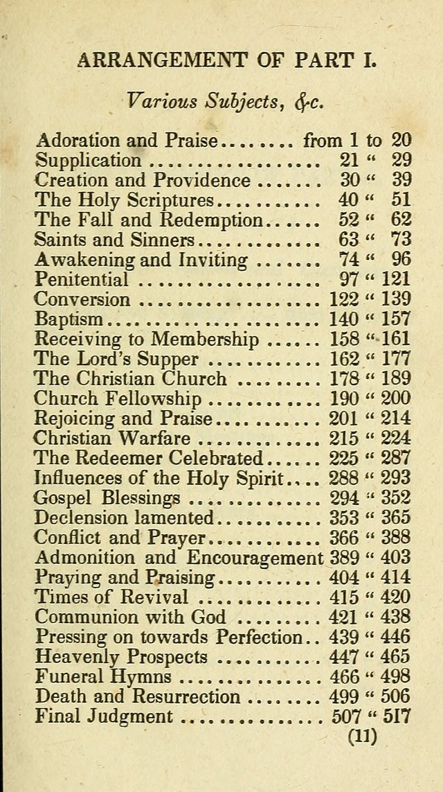 The Virginia Selection of Psalms and Hymns and Spiritual Songs: from the most approved authors; adapted to the various occasions of public and social meetings (New Ed. Enl. and Imp.) page 11