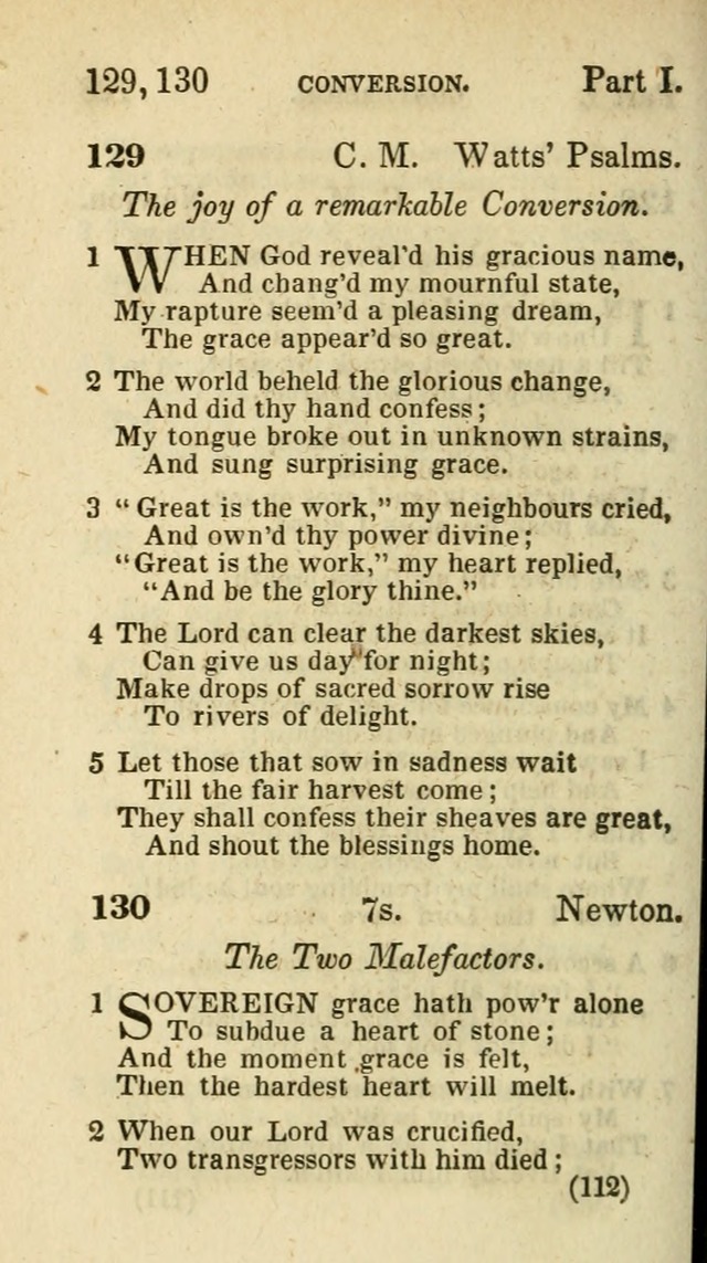 The Virginia Selection of Psalms and Hymns and Spiritual Songs: from the most approved authors; adapted to the various occasions of public and social meetings (New Ed. Enl. and Imp.) page 112