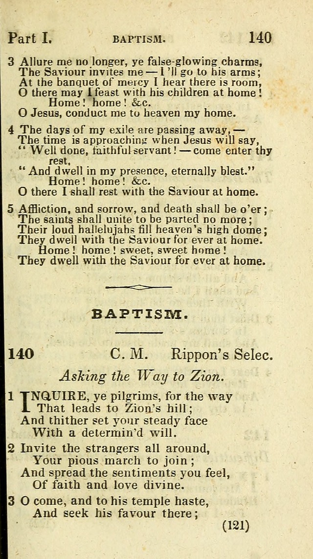 The Virginia Selection of Psalms and Hymns and Spiritual Songs: from the most approved authors; adapted to the various occasions of public and social meetings (New Ed. Enl. and Imp.) page 121