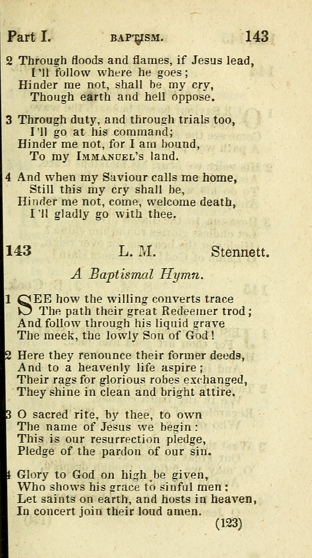 The Virginia Selection of Psalms and Hymns and Spiritual Songs: from the most approved authors; adapted to the various occasions of public and social meetings (New Ed. Enl. and Imp.) page 123