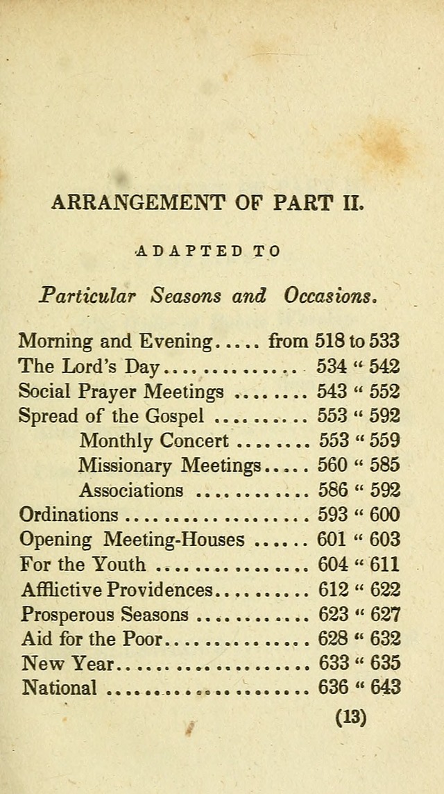 The Virginia Selection of Psalms and Hymns and Spiritual Songs: from the most approved authors; adapted to the various occasions of public and social meetings (New Ed. Enl. and Imp.) page 13