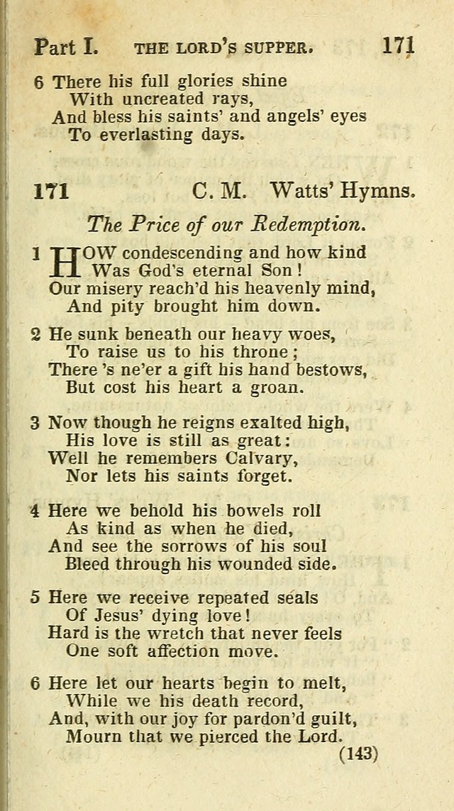 The Virginia Selection of Psalms and Hymns and Spiritual Songs: from the most approved authors; adapted to the various occasions of public and social meetings (New Ed. Enl. and Imp.) page 143