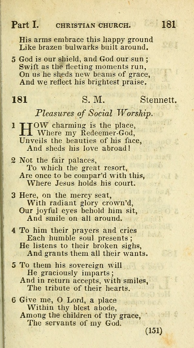 The Virginia Selection of Psalms and Hymns and Spiritual Songs: from the most approved authors; adapted to the various occasions of public and social meetings (New Ed. Enl. and Imp.) page 151