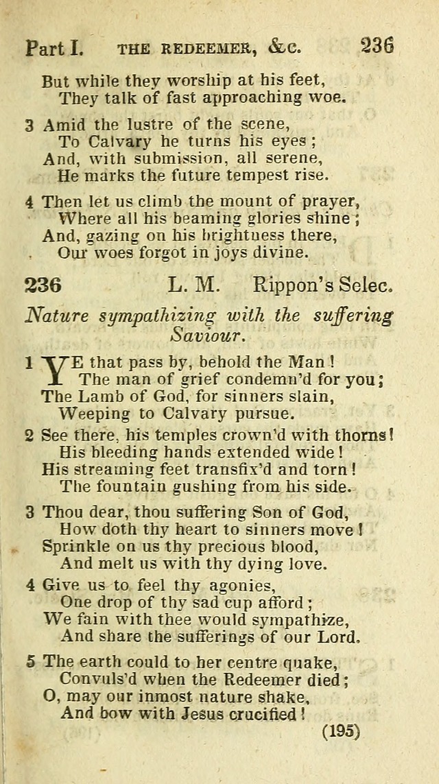 The Virginia Selection of Psalms and Hymns and Spiritual Songs: from the most approved authors; adapted to the various occasions of public and social meetings (New Ed. Enl. and Imp.) page 195