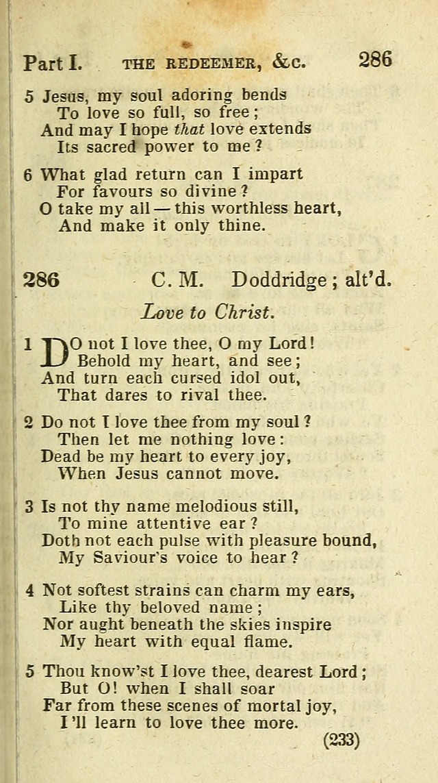 The Virginia Selection of Psalms and Hymns and Spiritual Songs: from the most approved authors; adapted to the various occasions of public and social meetings (New Ed. Enl. and Imp.) page 233