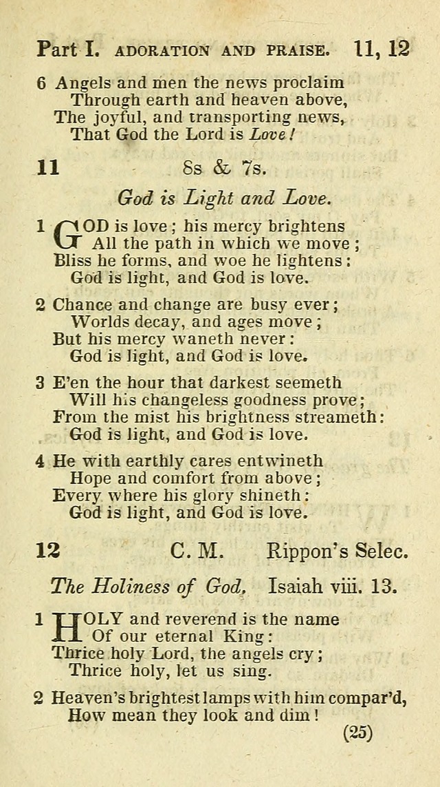 The Virginia Selection of Psalms and Hymns and Spiritual Songs: from the most approved authors; adapted to the various occasions of public and social meetings (New Ed. Enl. and Imp.) page 25