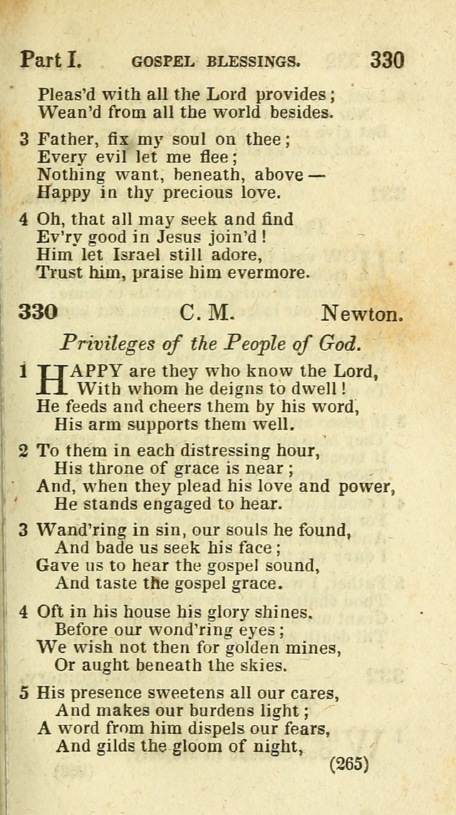 The Virginia Selection of Psalms and Hymns and Spiritual Songs: from the most approved authors; adapted to the various occasions of public and social meetings (New Ed. Enl. and Imp.) page 265