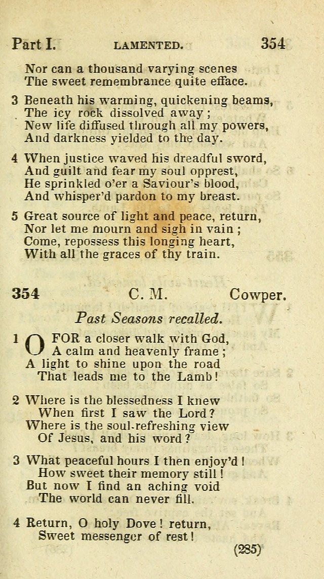 The Virginia Selection of Psalms and Hymns and Spiritual Songs: from the most approved authors; adapted to the various occasions of public and social meetings (New Ed. Enl. and Imp.) page 285