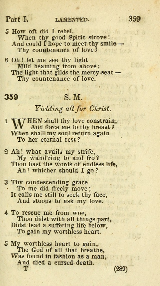 The Virginia Selection of Psalms and Hymns and Spiritual Songs: from the most approved authors; adapted to the various occasions of public and social meetings (New Ed. Enl. and Imp.) page 289