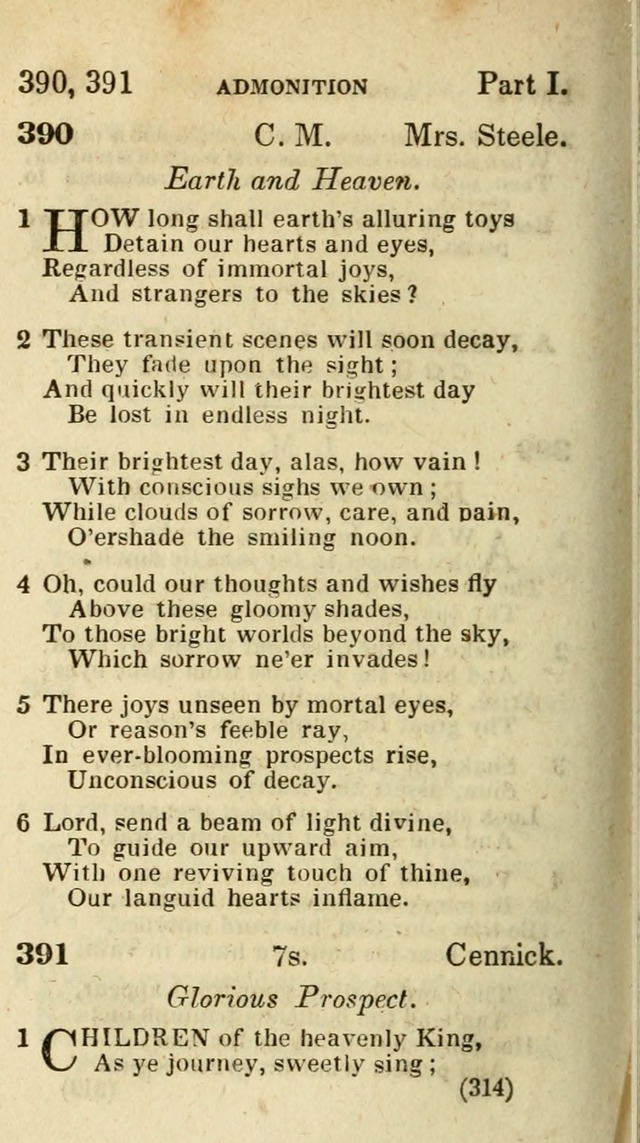 The Virginia Selection of Psalms and Hymns and Spiritual Songs: from the most approved authors; adapted to the various occasions of public and social meetings (New Ed. Enl. and Imp.) page 314