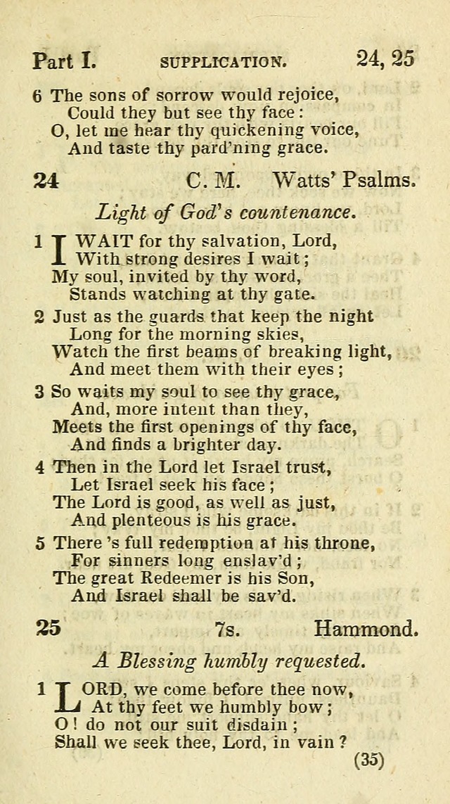 The Virginia Selection of Psalms and Hymns and Spiritual Songs: from the most approved authors; adapted to the various occasions of public and social meetings (New Ed. Enl. and Imp.) page 35