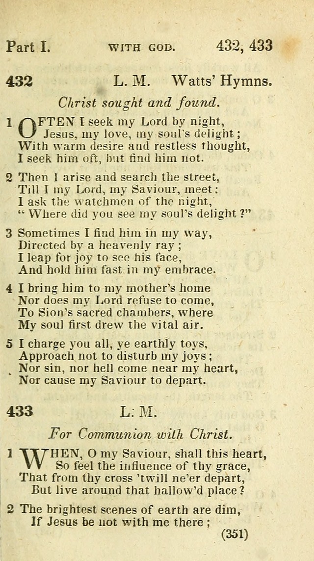 The Virginia Selection of Psalms and Hymns and Spiritual Songs: from the most approved authors; adapted to the various occasions of public and social meetings (New Ed. Enl. and Imp.) page 351