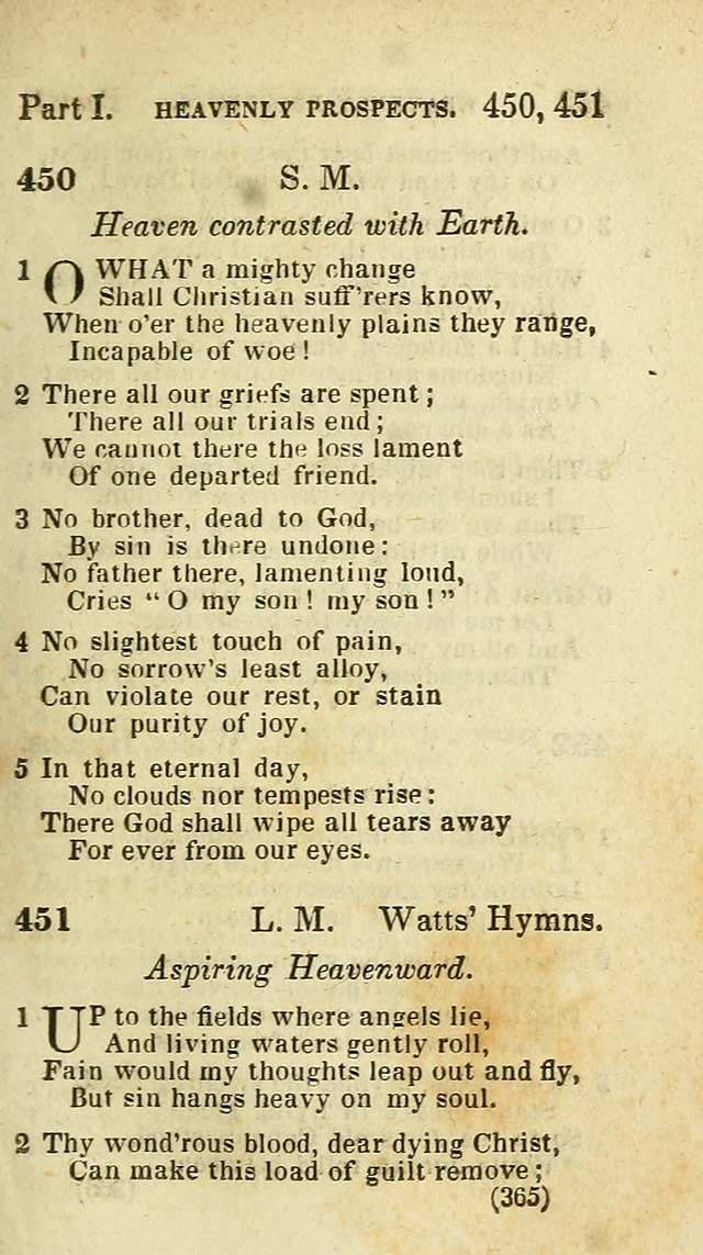 The Virginia Selection of Psalms and Hymns and Spiritual Songs: from the most approved authors; adapted to the various occasions of public and social meetings (New Ed. Enl. and Imp.) page 365