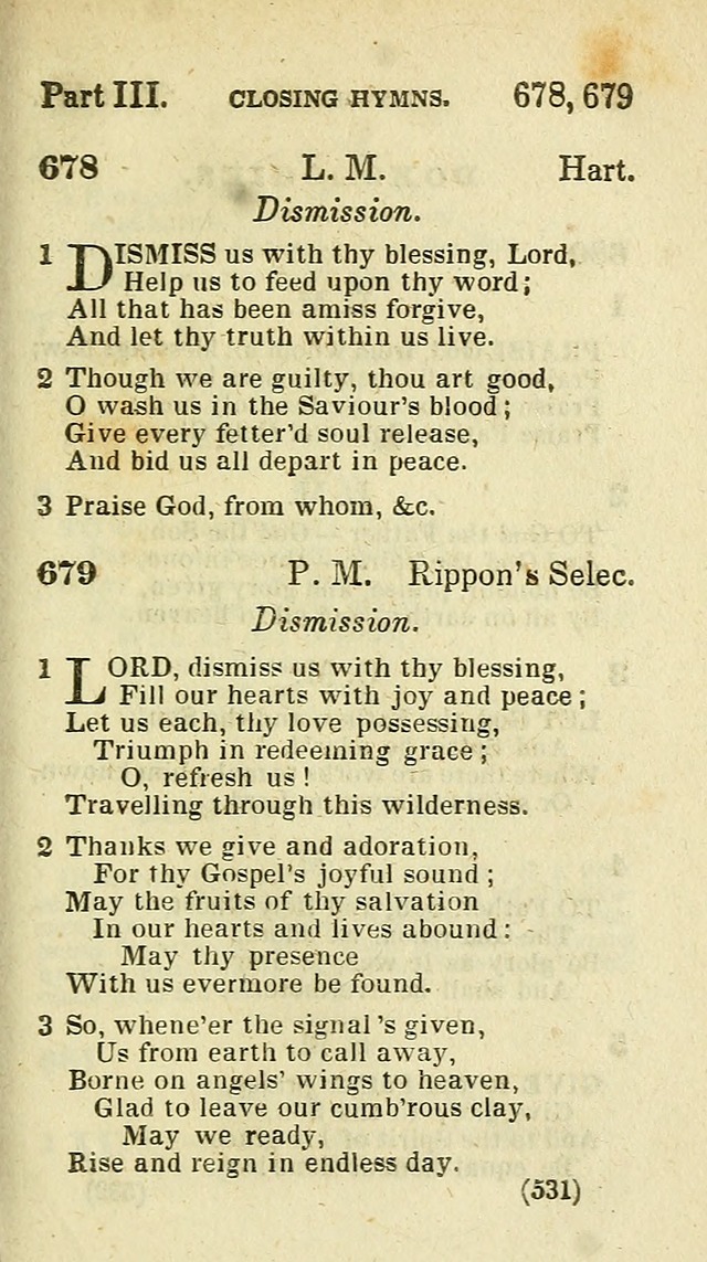 The Virginia Selection of Psalms and Hymns and Spiritual Songs: from the most approved authors; adapted to the various occasions of public and social meetings (New Ed. Enl. and Imp.) page 533