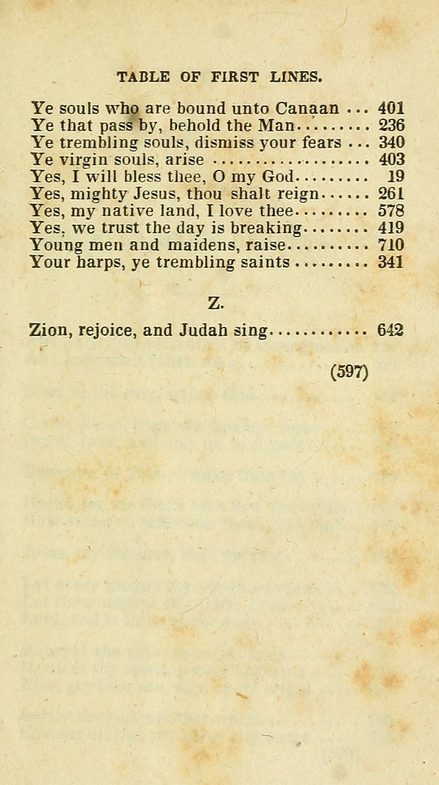 The Virginia Selection of Psalms and Hymns and Spiritual Songs: from the most approved authors; adapted to the various occasions of public and social meetings (New Ed. Enl. and Imp.) page 599