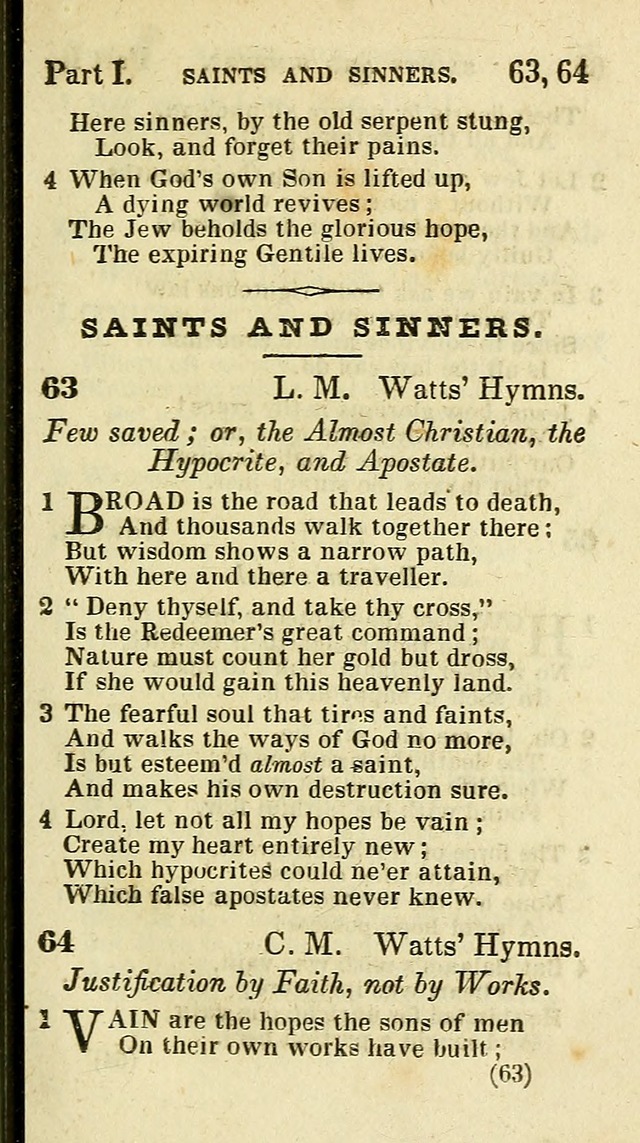 The Virginia Selection of Psalms and Hymns and Spiritual Songs: from the most approved authors; adapted to the various occasions of public and social meetings (New Ed. Enl. and Imp.) page 63