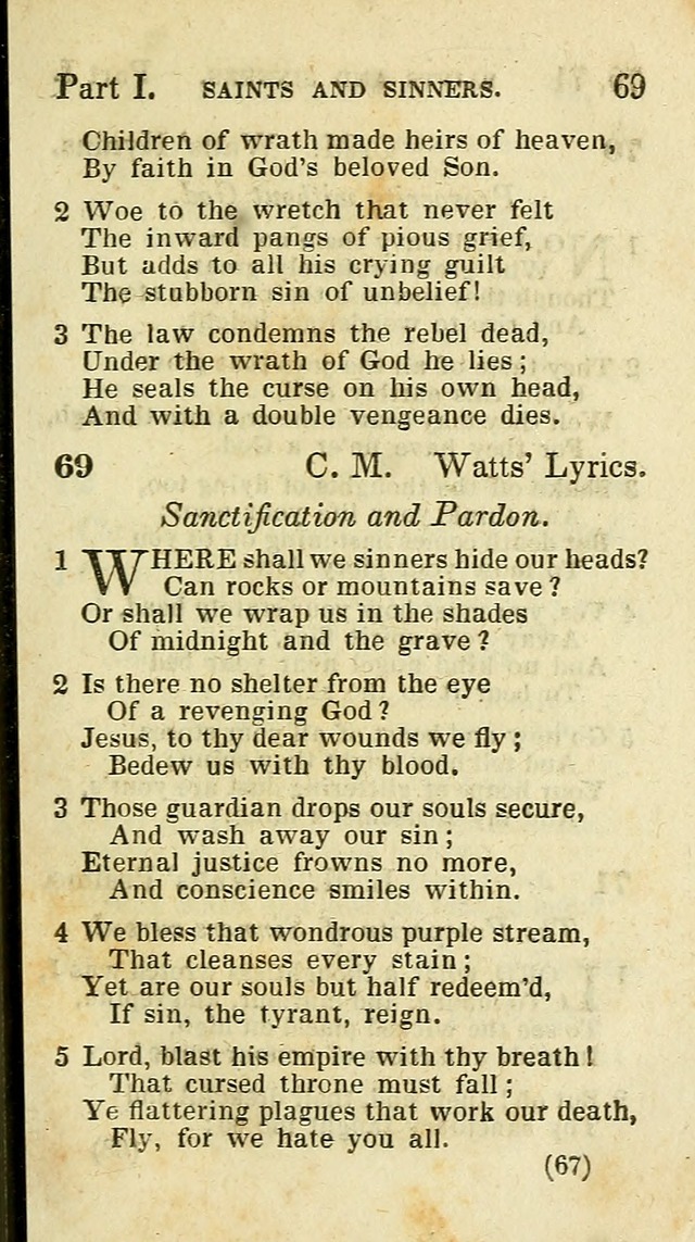 The Virginia Selection of Psalms and Hymns and Spiritual Songs: from the most approved authors; adapted to the various occasions of public and social meetings (New Ed. Enl. and Imp.) page 67