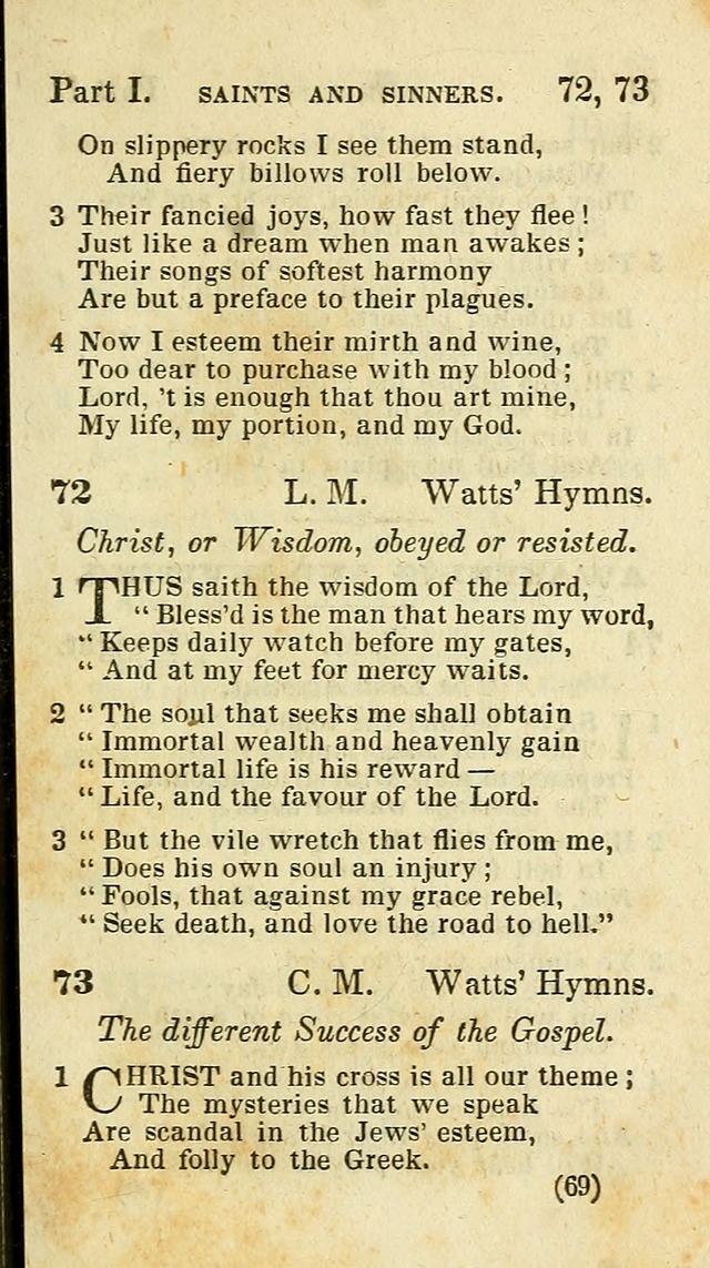 The Virginia Selection of Psalms and Hymns and Spiritual Songs: from the most approved authors; adapted to the various occasions of public and social meetings (New Ed. Enl. and Imp.) page 69