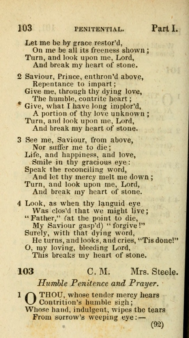 The Virginia Selection of Psalms and Hymns and Spiritual Songs: from the most approved authors; adapted to the various occasions of public and social meetings (New Ed. Enl. and Imp.) page 92