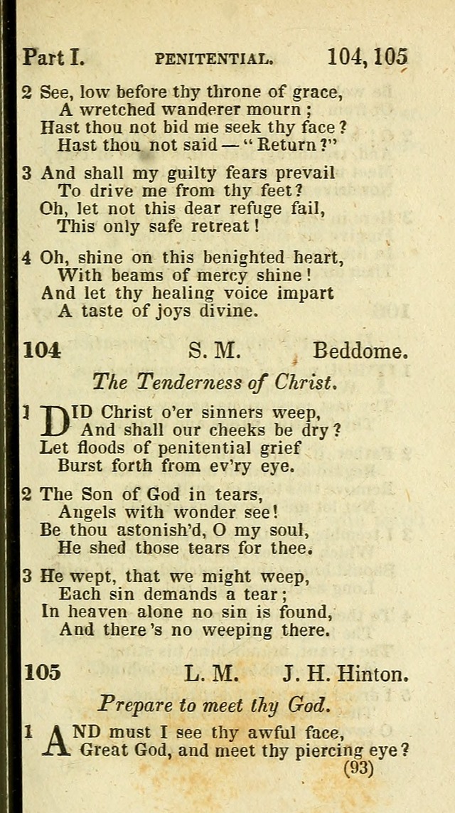 The Virginia Selection of Psalms and Hymns and Spiritual Songs: from the most approved authors; adapted to the various occasions of public and social meetings (New Ed. Enl. and Imp.) page 93