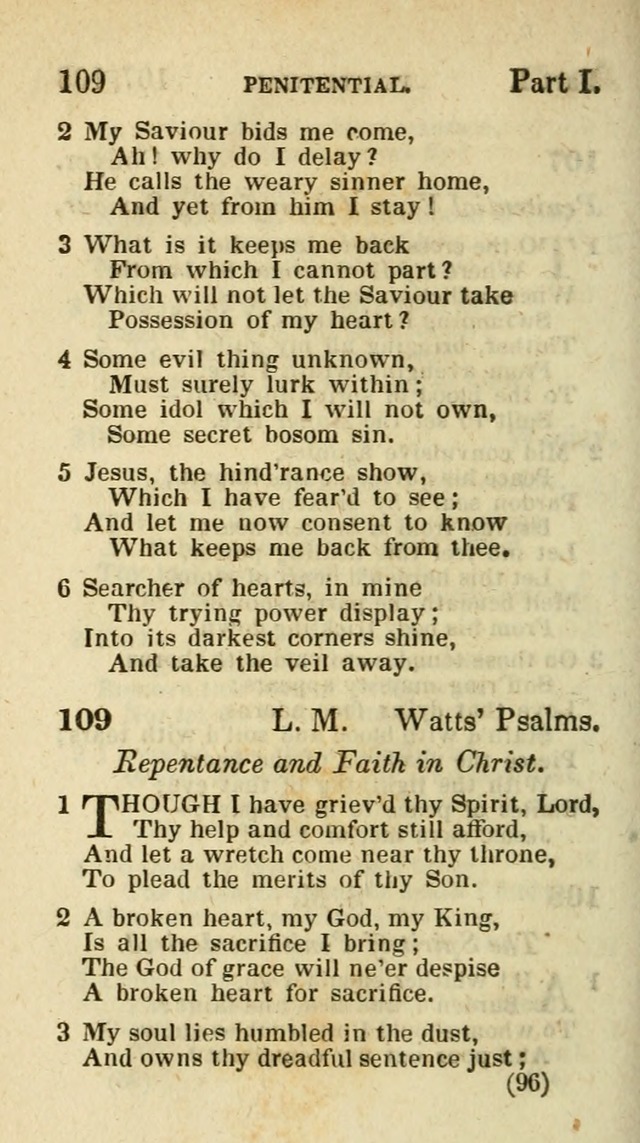 The Virginia Selection of Psalms and Hymns and Spiritual Songs: from the most approved authors; adapted to the various occasions of public and social meetings (New Ed. Enl. and Imp.) page 96