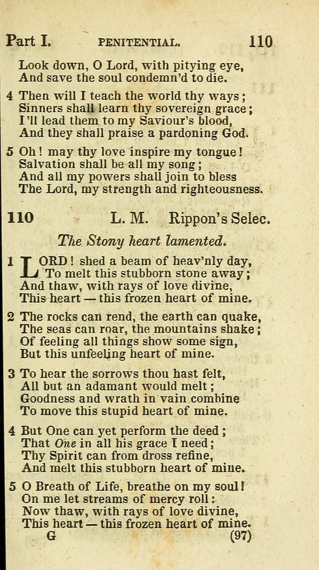 The Virginia Selection of Psalms and Hymns and Spiritual Songs: from the most approved authors; adapted to the various occasions of public and social meetings (New Ed. Enl. and Imp.) page 97