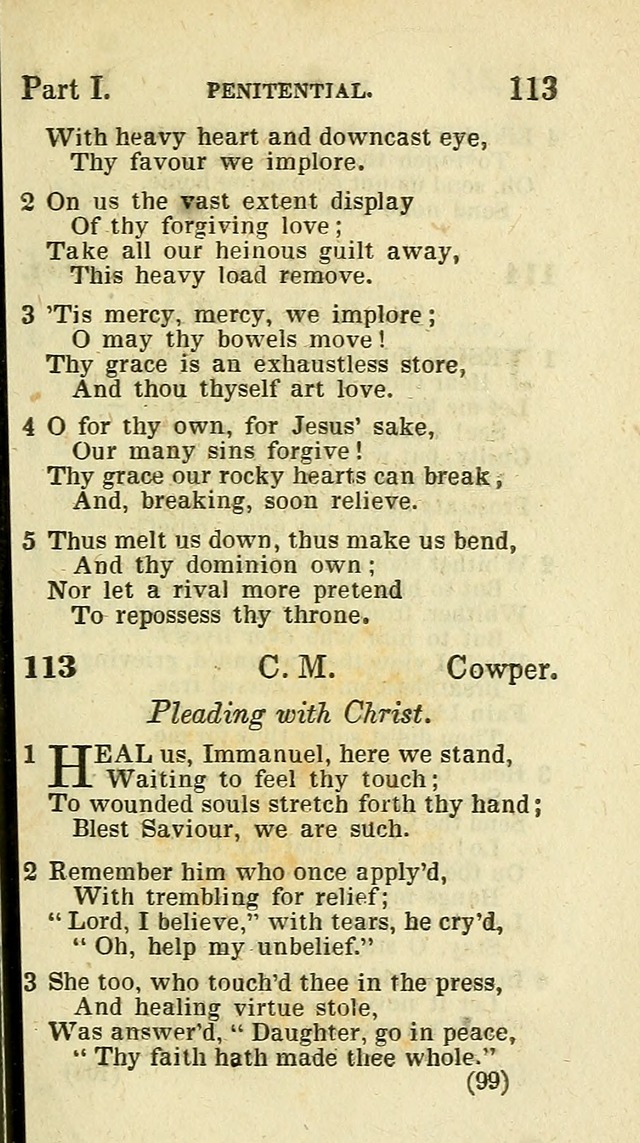 The Virginia Selection of Psalms and Hymns and Spiritual Songs: from the most approved authors; adapted to the various occasions of public and social meetings (New Ed. Enl. and Imp.) page 99