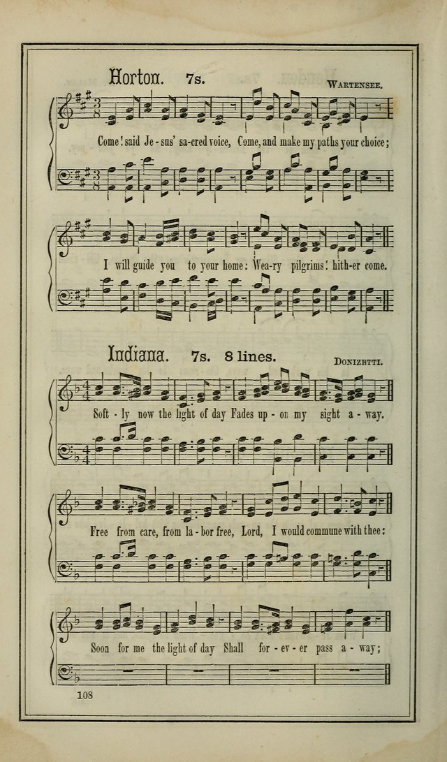 The Voice of melody: a choice collection of hymn tunes for choirs, prayer-meetings, congregations, and family use page 108