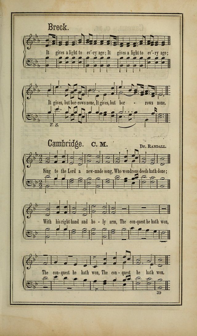 The Voice of melody: a choice collection of hymn tunes for choirs, prayer-meetings, congregations, and family use page 39