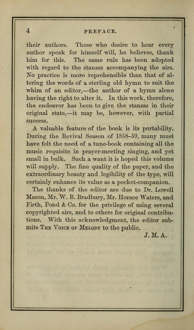 The Voice of melody: a choice collection of hymn tunes for choirs, prayer-meetings, congregations, and family use page 4